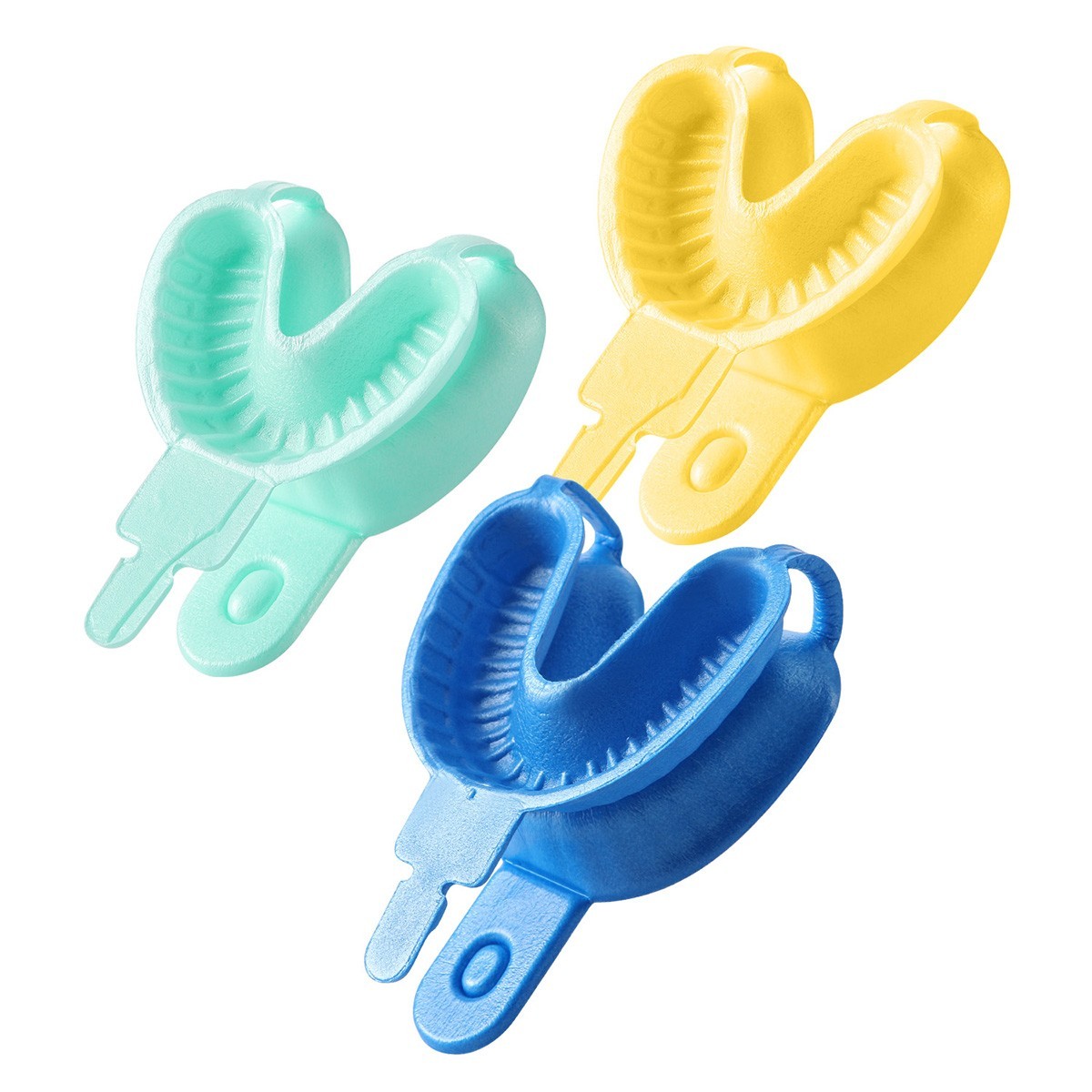 50Pcs/Pack Disposable Dental Fluoride Trays Dual Arch Tray for Gel Foam S/M/L