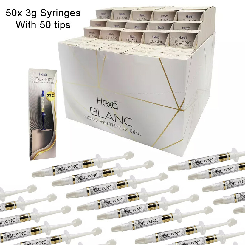 Dental Whitening Carbamide 22%/16% Peroxide Blanc Take-Home 50-Syrng/Pk 3gm each
