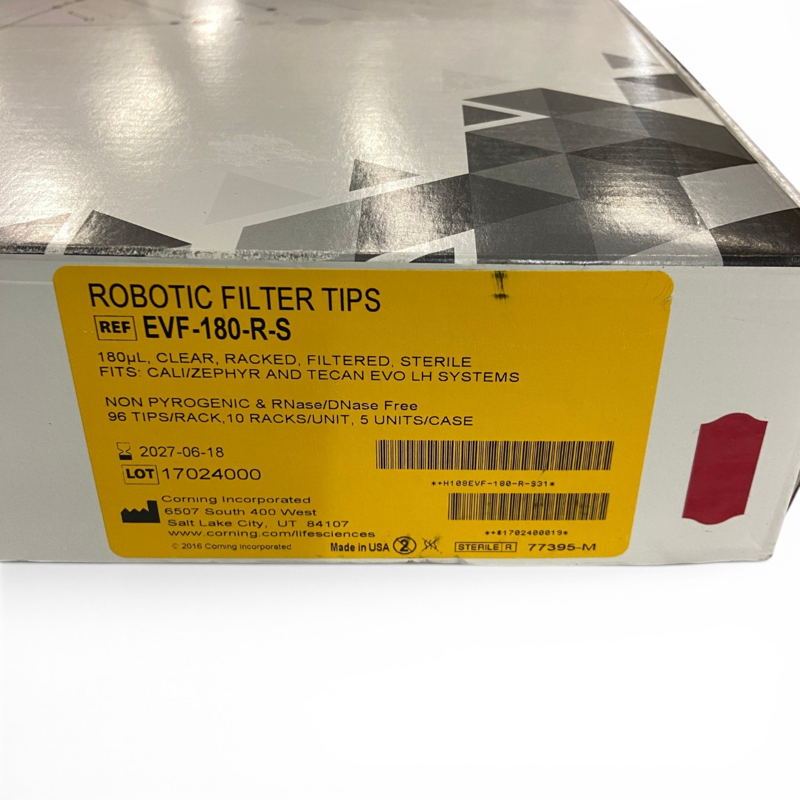 Corning Axygen EVF-180-R-S Robotic Filter Tips 180µL, Box of 10 Racks, 960 Pcs