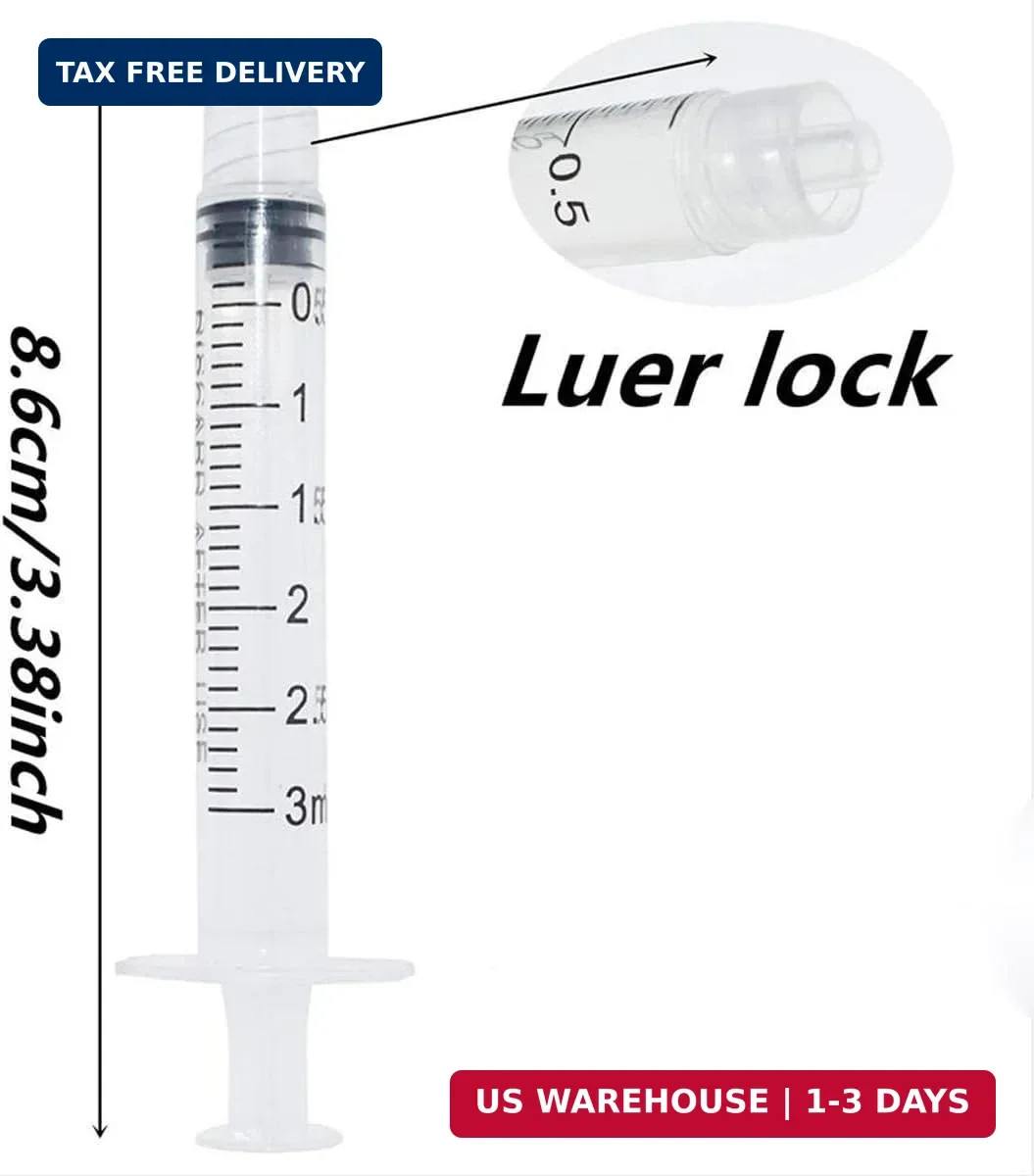 50 Pcs – 3ml Syringes with 14ga, 20ga,21ga, 23ga Blunt Tip Needles With Syringe