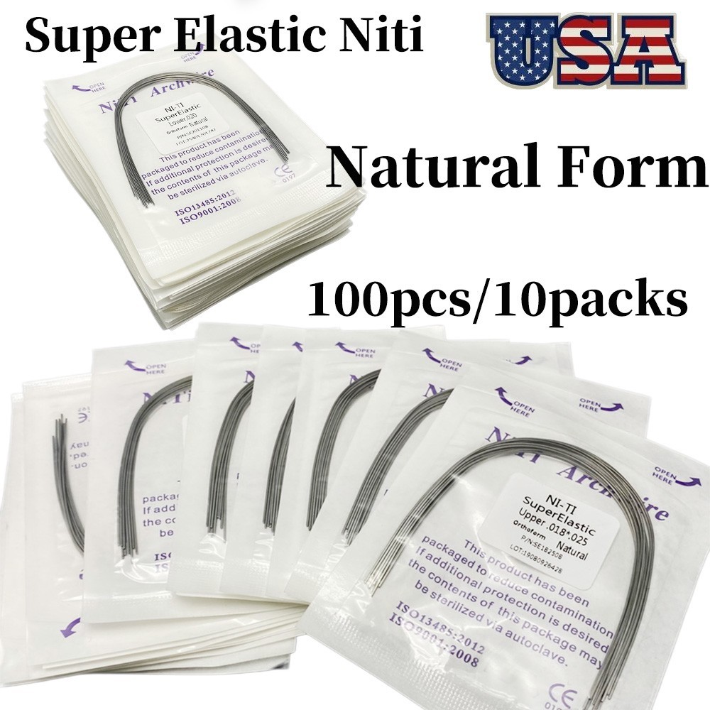 Dental Orthodontic Arch Wire Super Elastic Niti Round Rectangular Natural Form