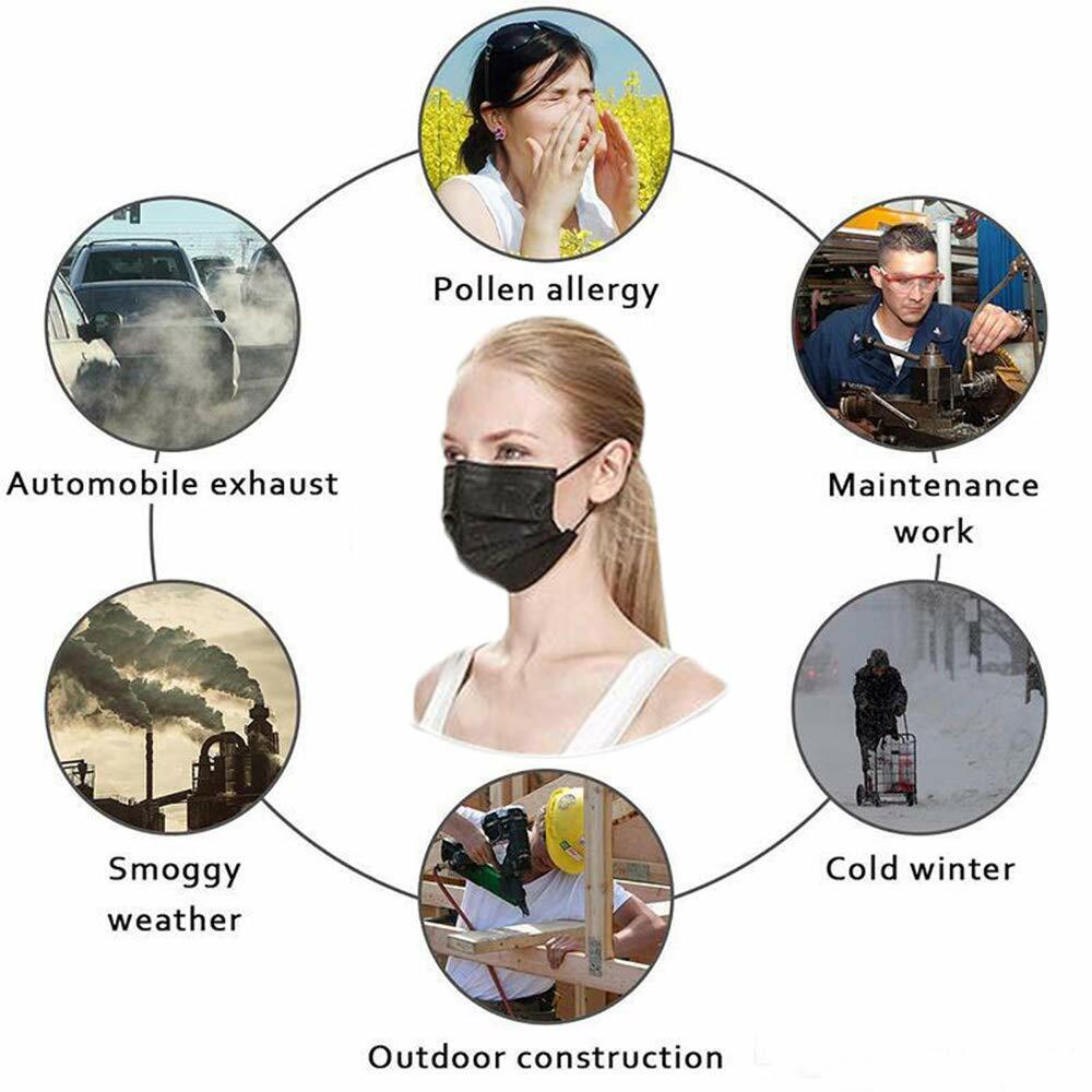 50pink + 50black NEW PROTECTIVE DISPOSABLE FACE MASK 3-LAYERS NON-WOVEN
