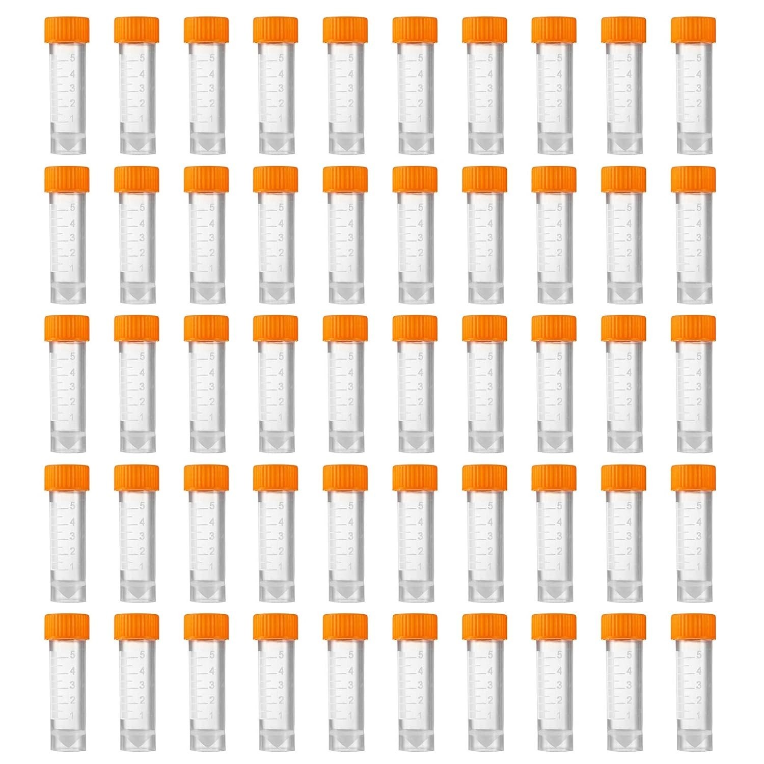 Durable 5ml Flat Bottom Plastic Vials with Screw Caps – Ideal for Solid & Liquid