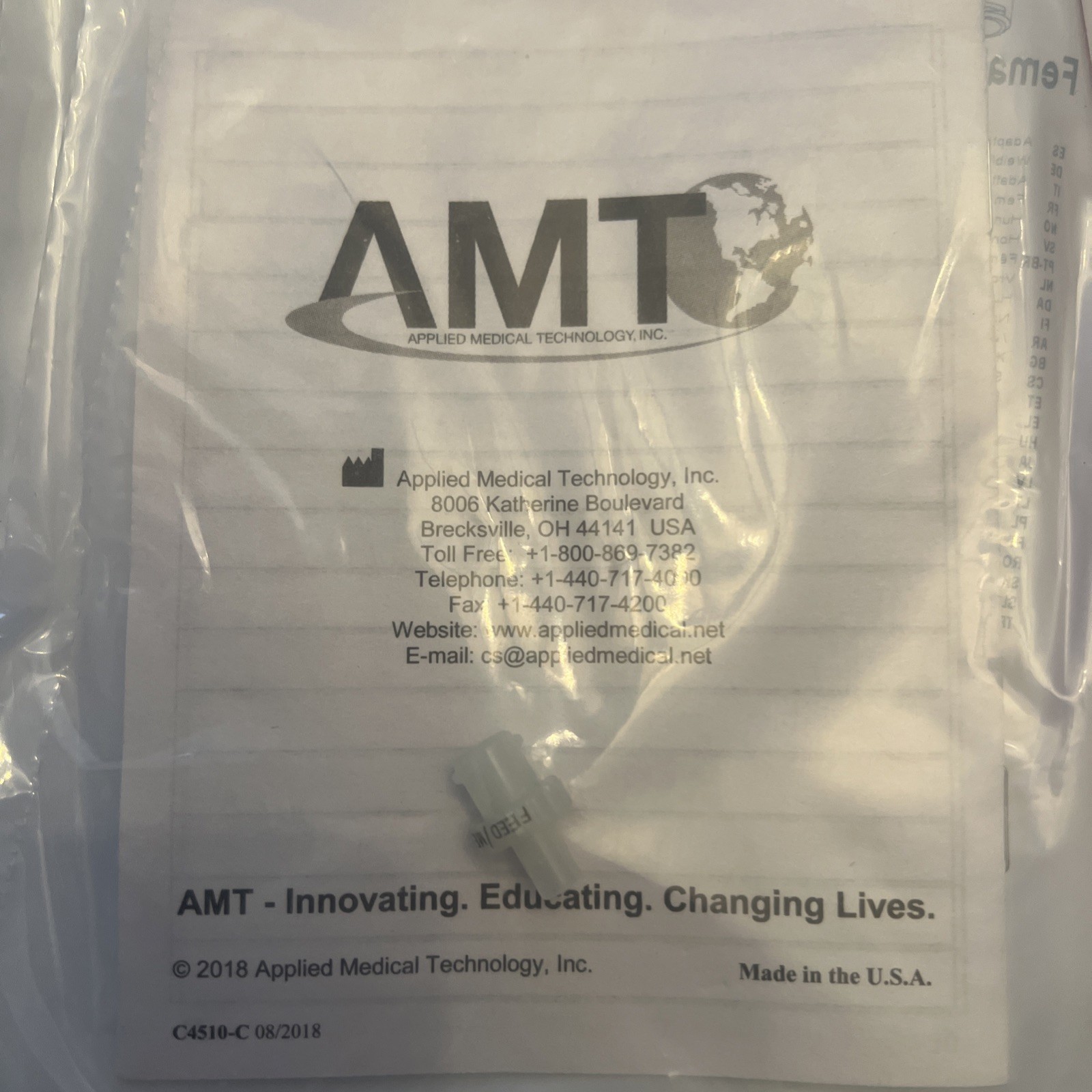 Set Of 5 Female Luer/Oral-to-Female ENFit Adapter REF: ETRN201 sealed