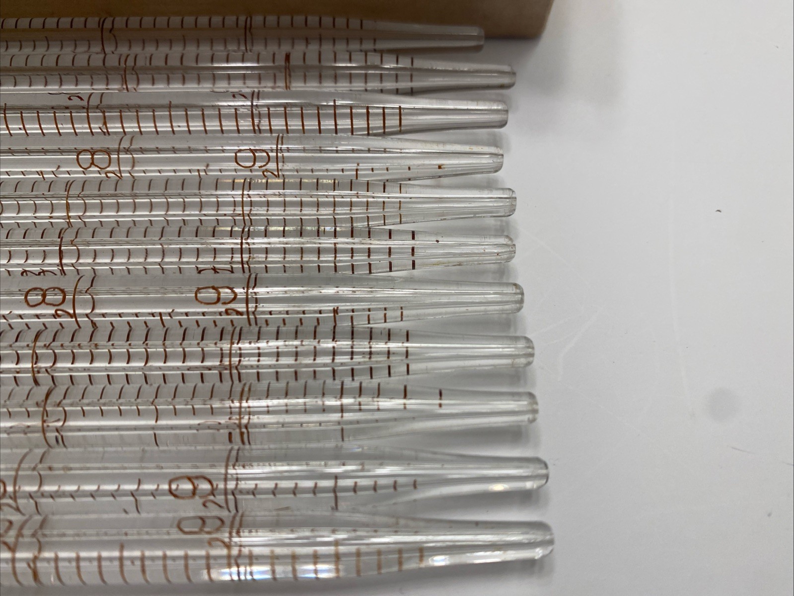 Lot Of 44 Mixed Kimble Kimax Glass Pipettes Pipets Various Sizes 37033, 37034