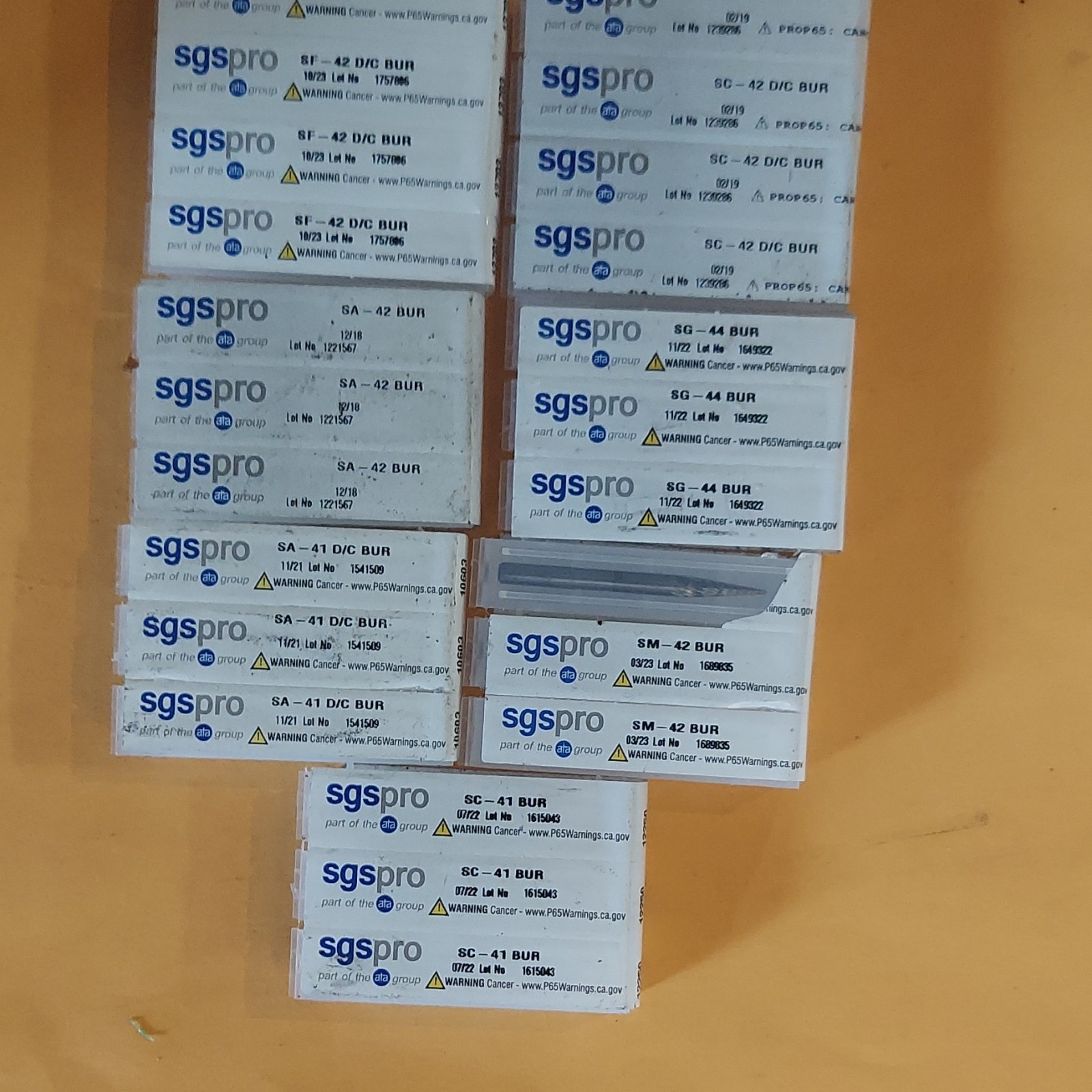 sgspro SA-42 D/C BUR Carbide Dental Bur HP Long Straight Shank Lab Mixed Lot