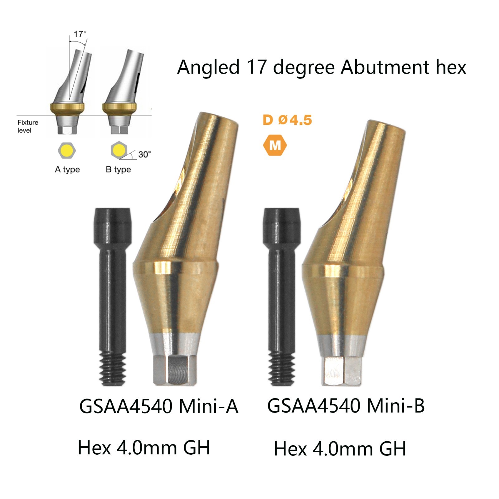17° Dental Angled Anatomic Abutment For Hiossen Mini/Regular Platform Osstem TS