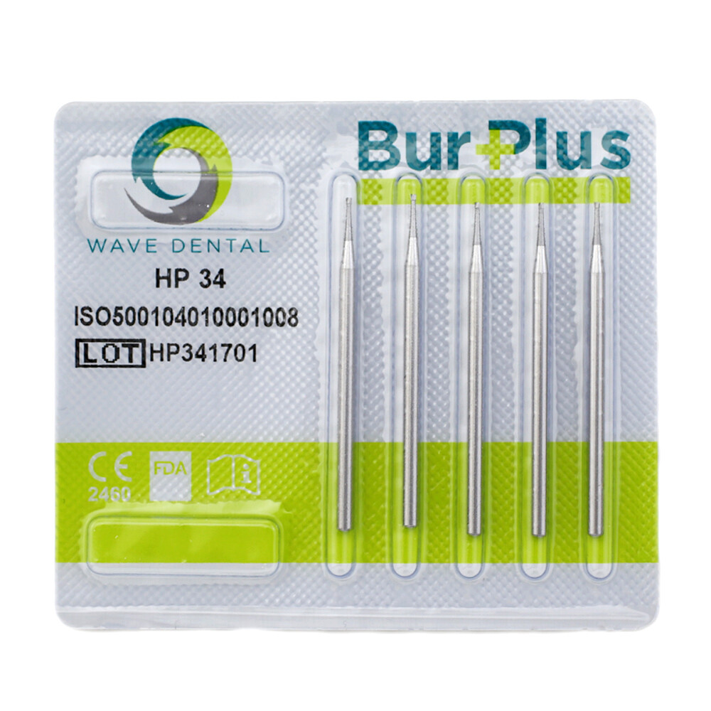 WAVE Dental Carbide Burs Straight Handpiece Bur HP 34 35 37 Inverted Cone 44.5mm