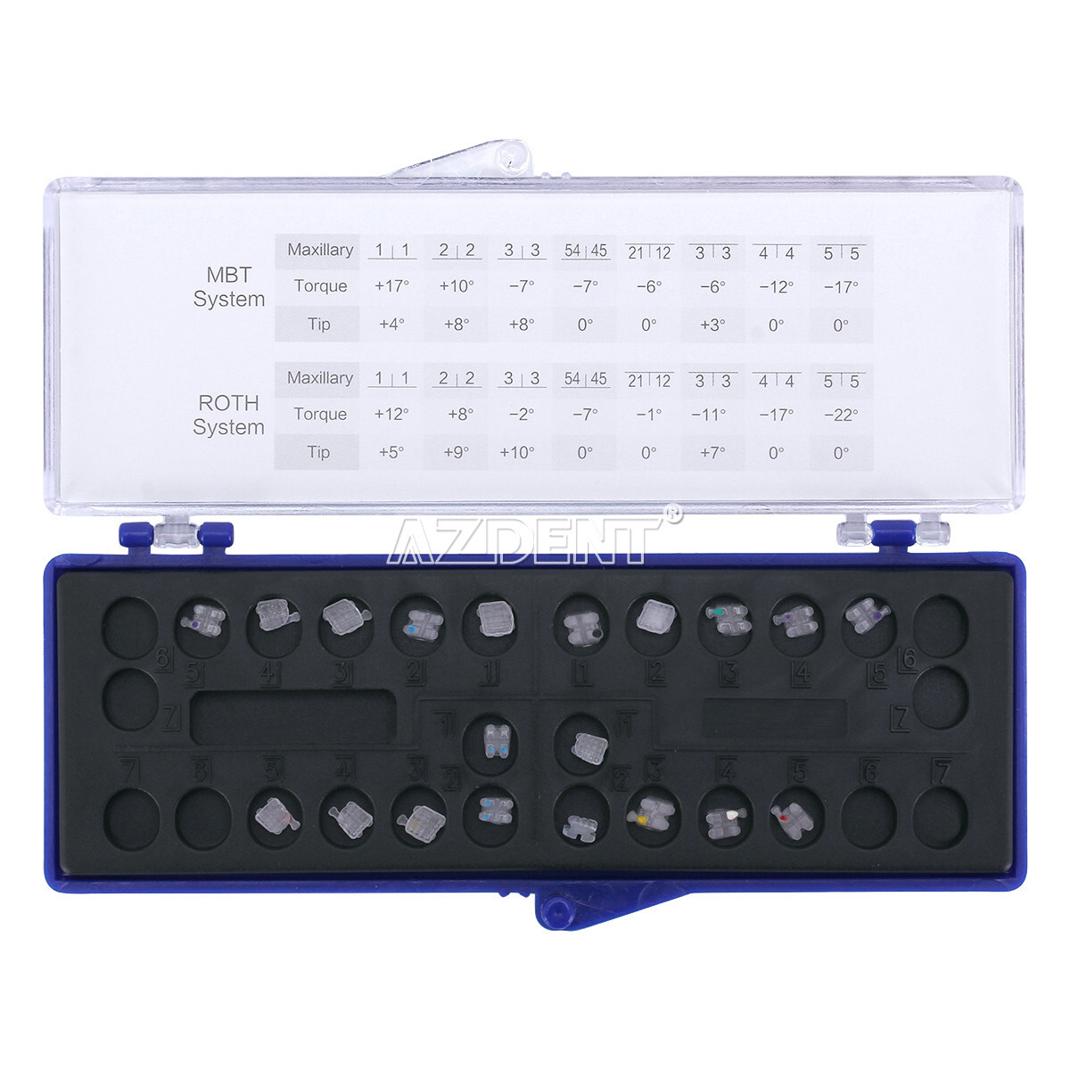 5X AZDENT ortodoncia brackets ceramicos soporte dental 5*5 Roth .022 Ganchos 345