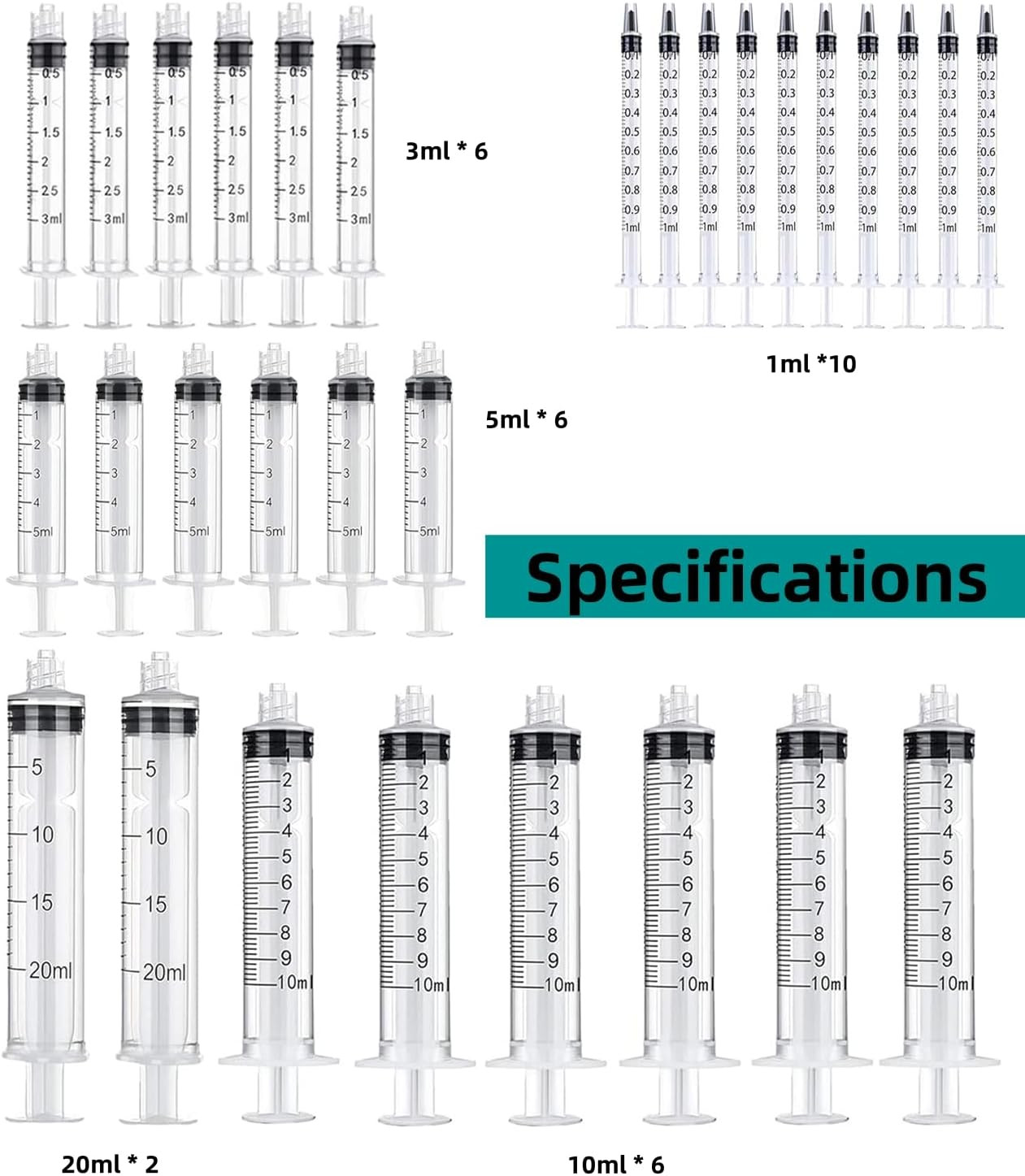 30 Pack 1Ml, 3Ml, 5Ml, 10Ml, 20Ml Glue Dispenser With14Ga,16Ga, 18Ga, 20Ga, 2…