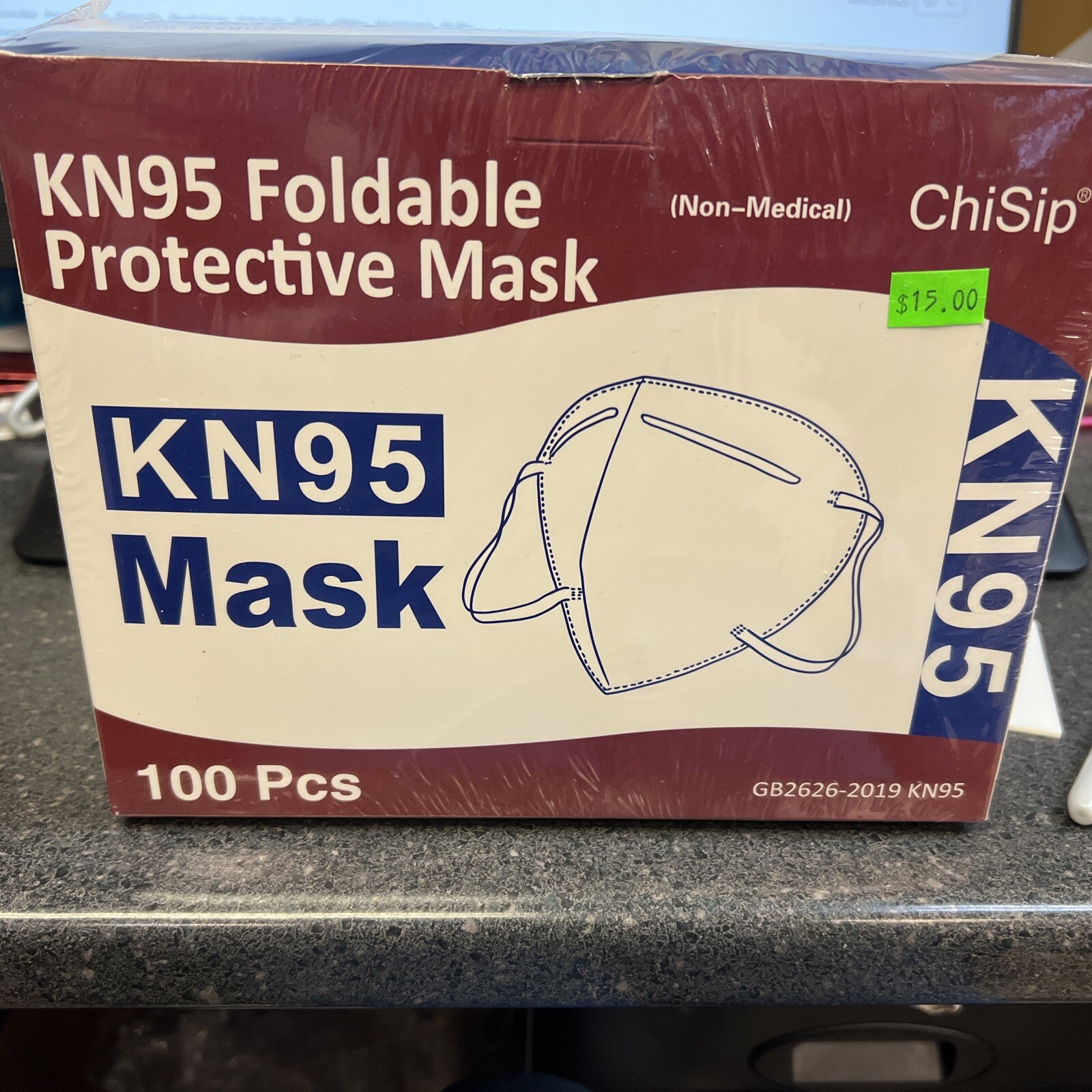 ChiSip KN95 Foldable Protective Face Masks- 100pcs New In Sealed Boxes