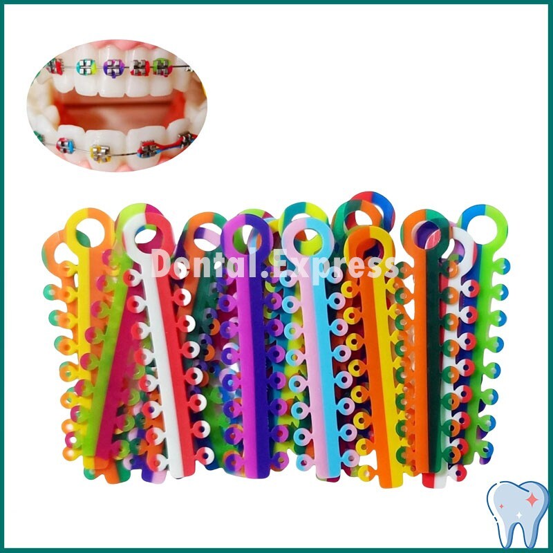 320/1040pc Dental Orthodontic Brackets Ligature Ties Braces Elastic Bands Rubber
