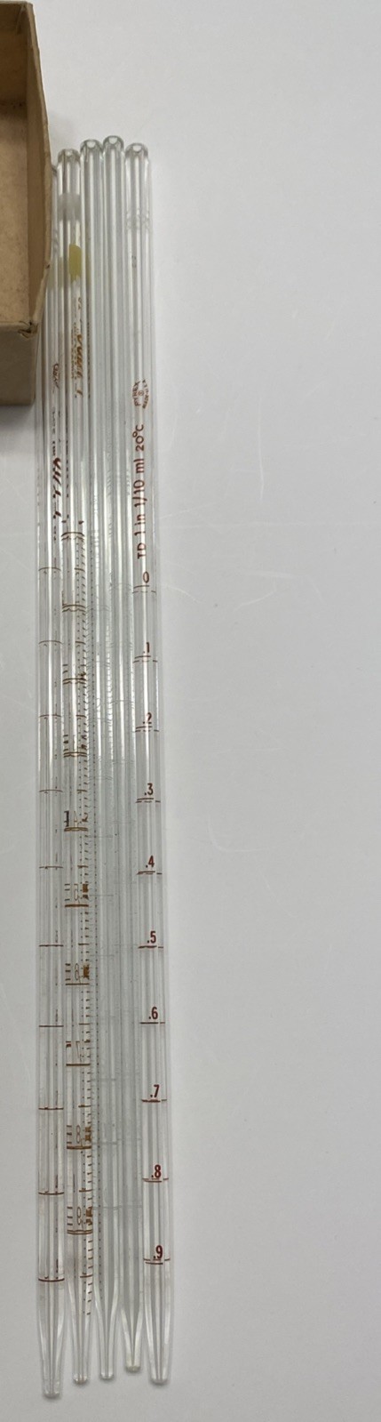 Lot Of 44 Mixed Kimble Kimax Glass Pipettes Pipets Various Sizes 37033, 37034