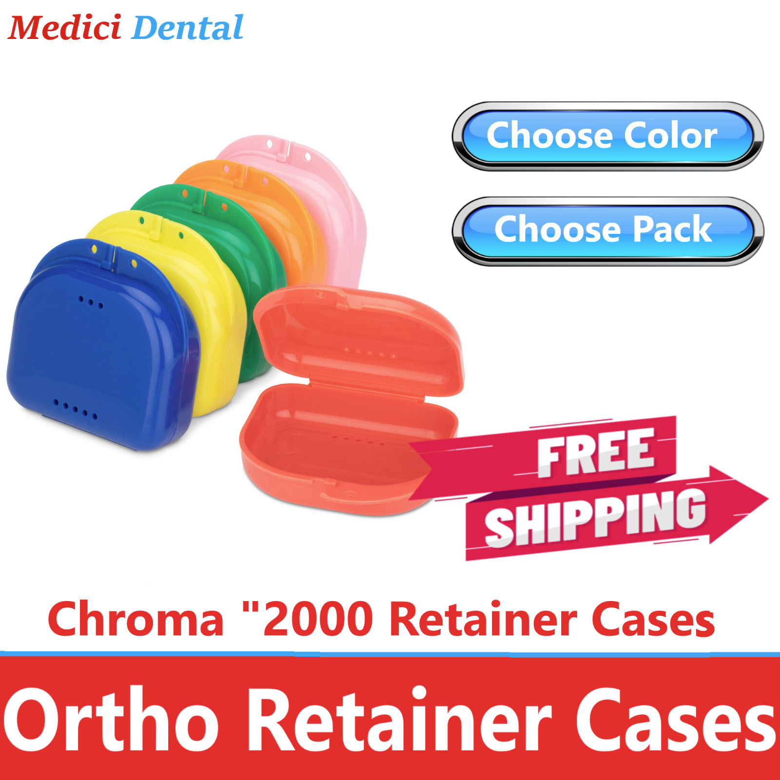 Dental Denture Box case carrier – Retainer Box – 1′ Deep, Upto 150Pk Assorted