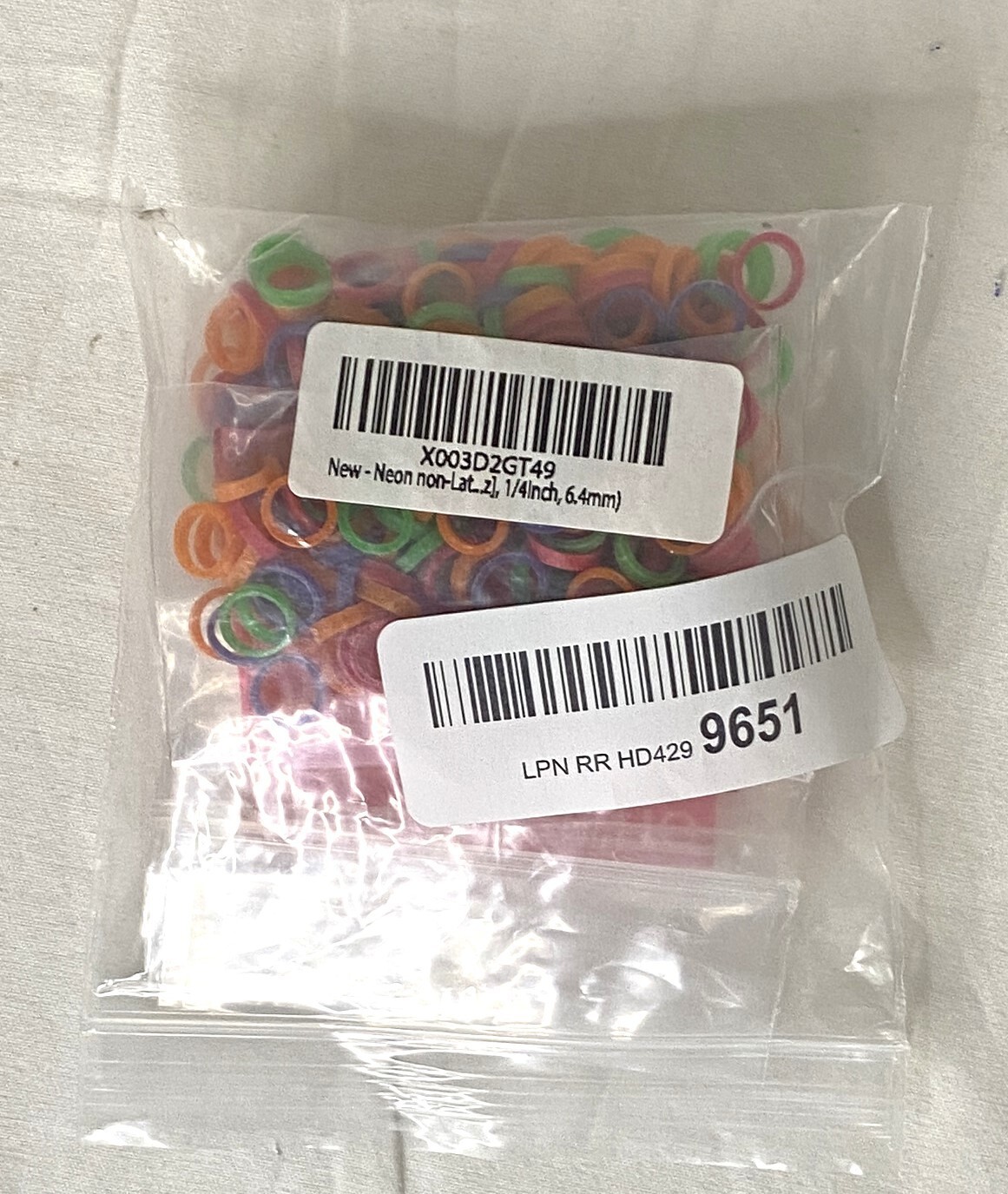 300 Assorted Neon Color Medium 1/4″ 6.4mm Latex Elastic Rubber Bands