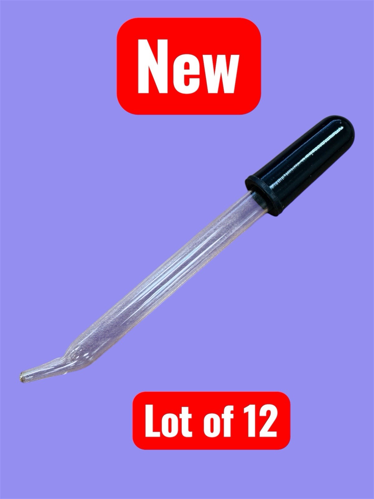 Curved Tip Eye Dropper Glass 2ml Latex Free Rubber Bulb Lot Of 12 Fisher Oils