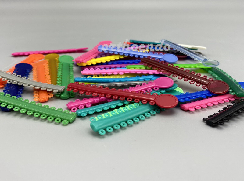 Dental Ortho Ligature Ties Elastic Rubber Bands for Bracket Brace Assorted Color