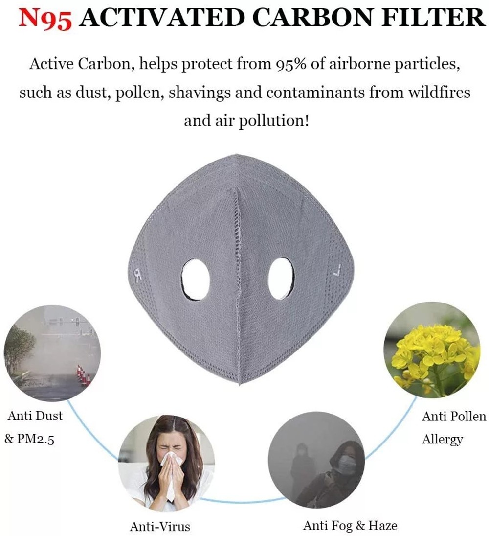 Half Face Cover Respirator Mask W/ Filters Anti Air Pollution Reusable Facepiece