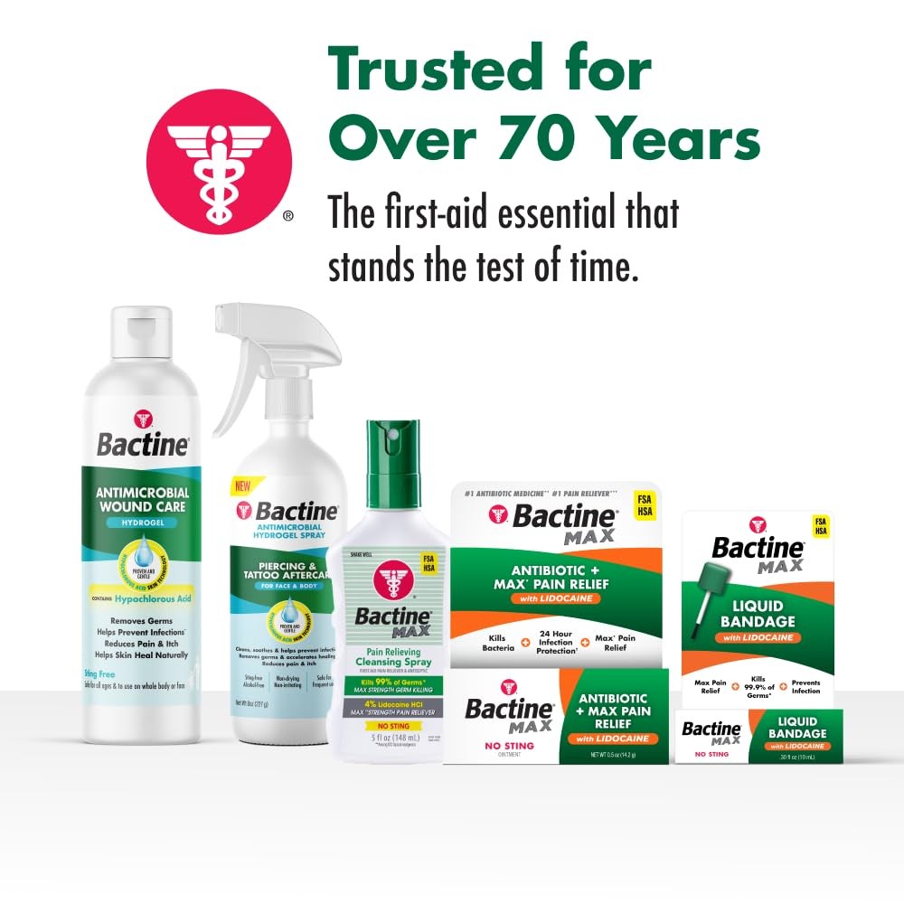 Bactine MAX First Aid Spray – Cleansing with 5 Fl Oz (Pack of 1), White