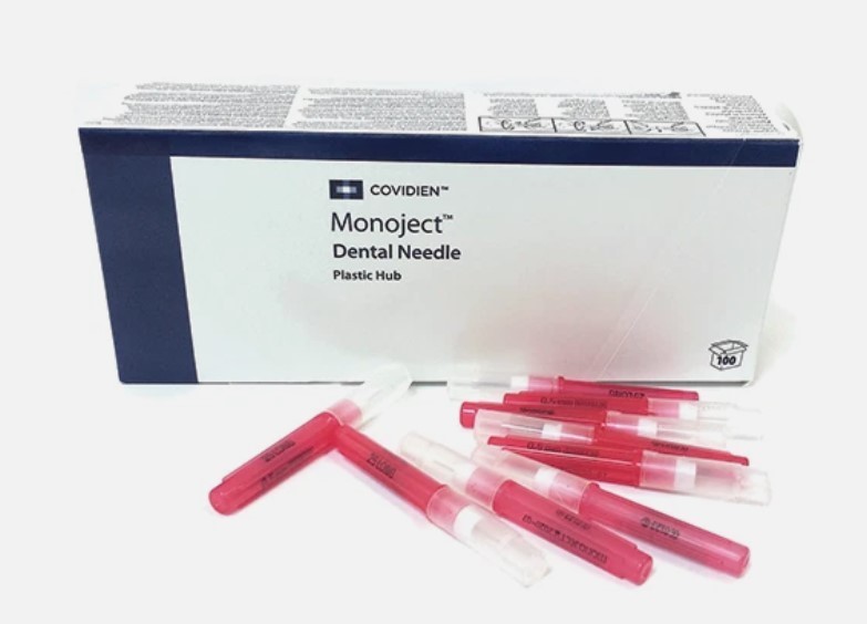 Monoject Dental Needle 25 GA Long 1 3/8″ Metal Hub 10 Boxes x100 Ref#8881401031