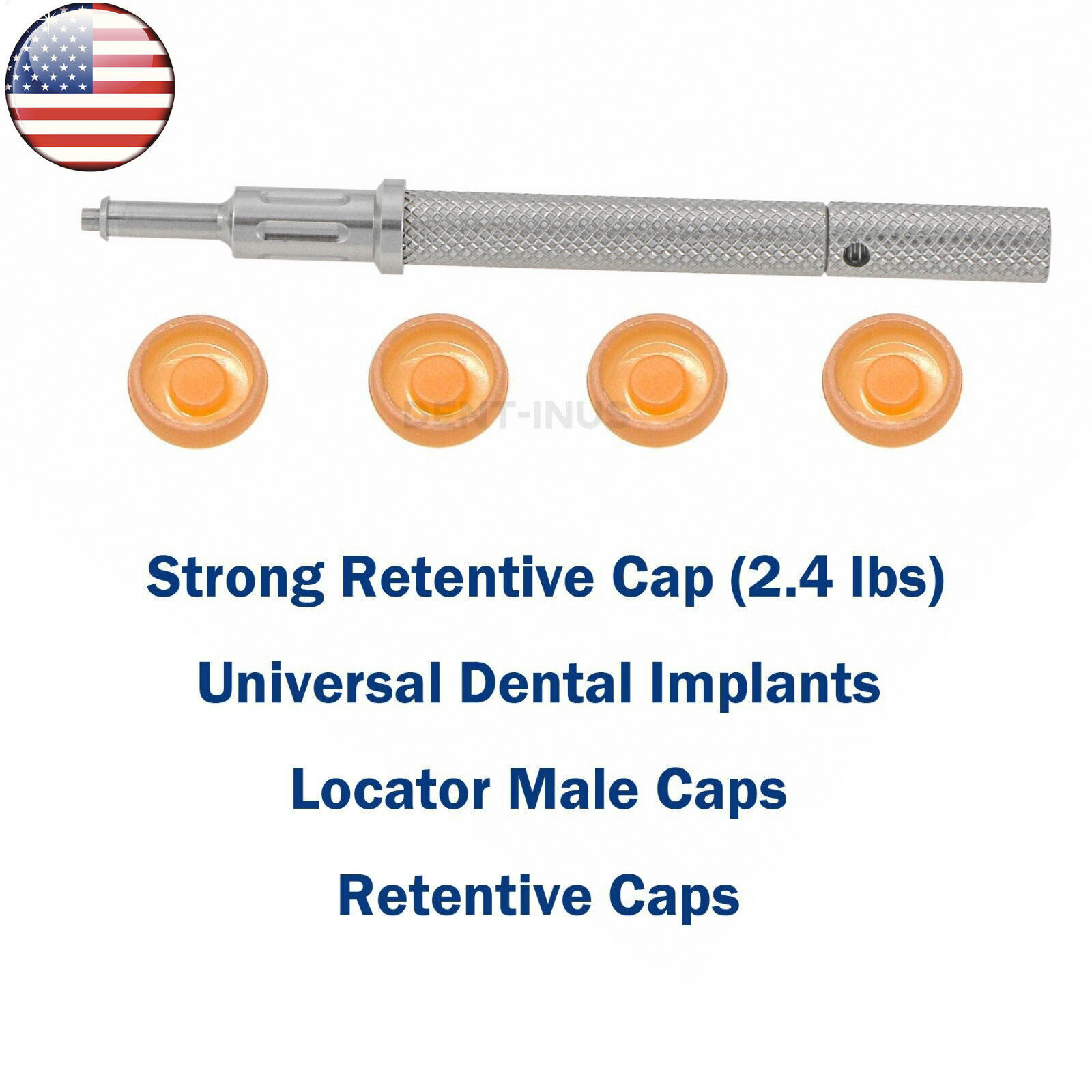 US Dental Overdenture Retention Caps 2.4 lbs Implant Locator Core Tool Abutments