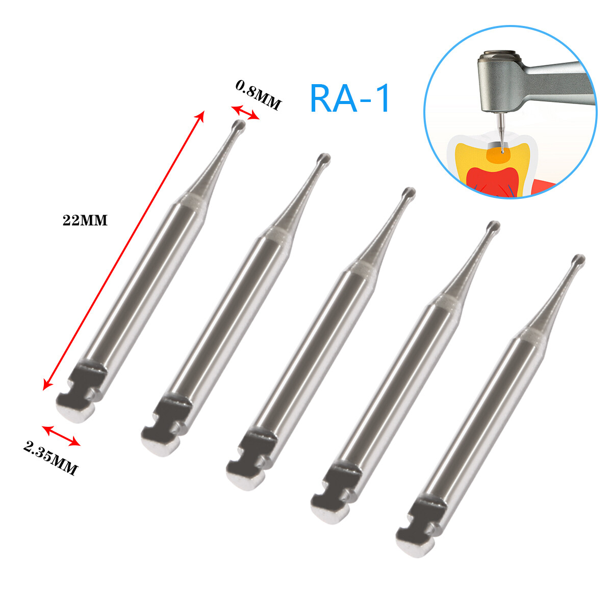 5-100pcs Round Carbide Bur Burs RA1-RA8 Drills for Slow Low Speed Handpiece SA