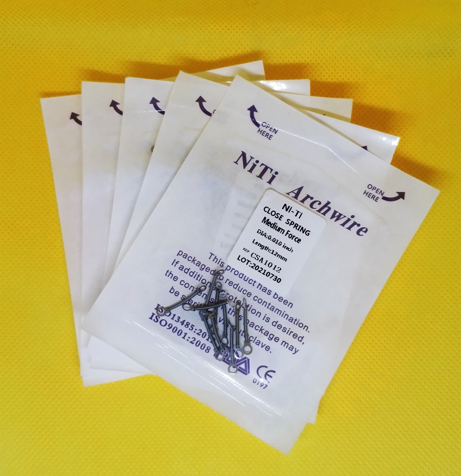 50Packs Dental Orthodontic Close Spring NiTi Alloy 0.010/012*6/9/12 mm Medium