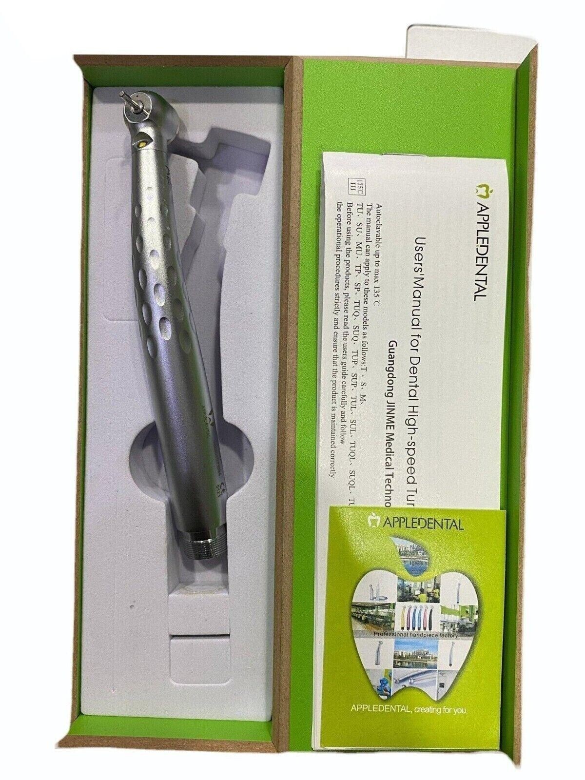 Apple Dental A2 LED High Speed Turbine 2 Hole Handpiece Push Button Triple Water