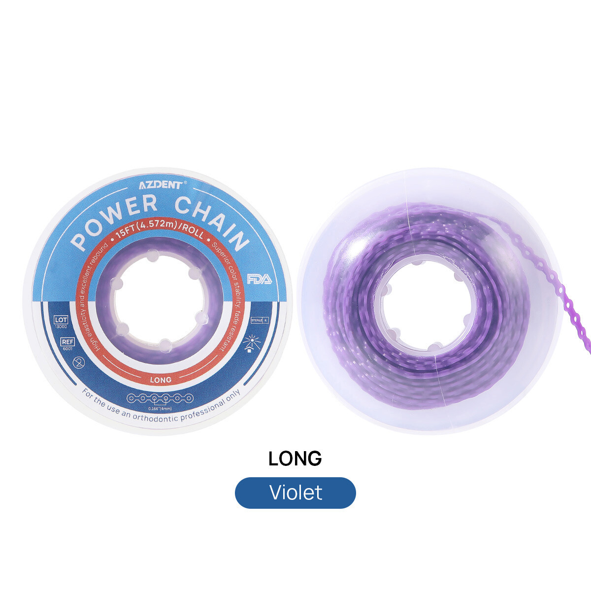 Dental Ortho Elastic Rubber Bands Braces Power Chain Long/Short /Close Cadena de
