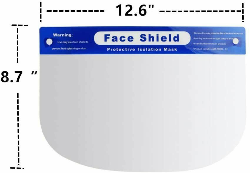 2 Pack Safety Full Face Shield Reusable Washable Protection Cover Face Mask