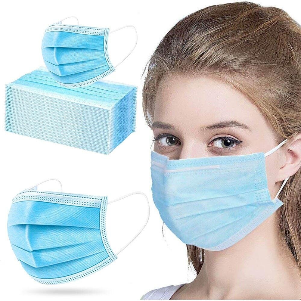40 Boxes of 50 Disposable Face Masks, 3-Ply, 3 Layer Facial Cover Wholesale Bulk