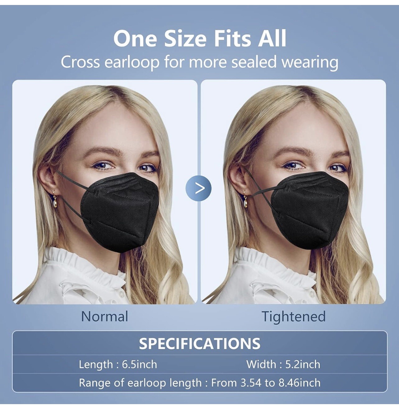 300 PCS KN95 Face Mask, 5 Layers Protection Cup Dust Face Mask- Black Huheta