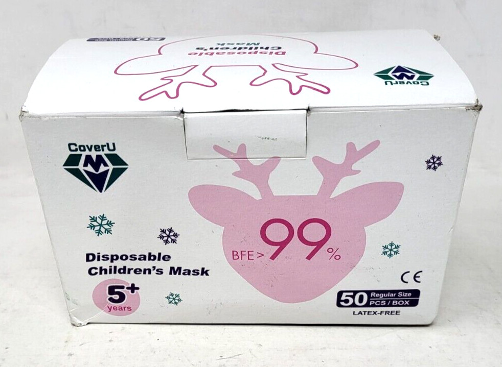 Medtecs Kids Face Mask Disposable 50 PCs – Comfy 3-Ply Breathable Children Mask