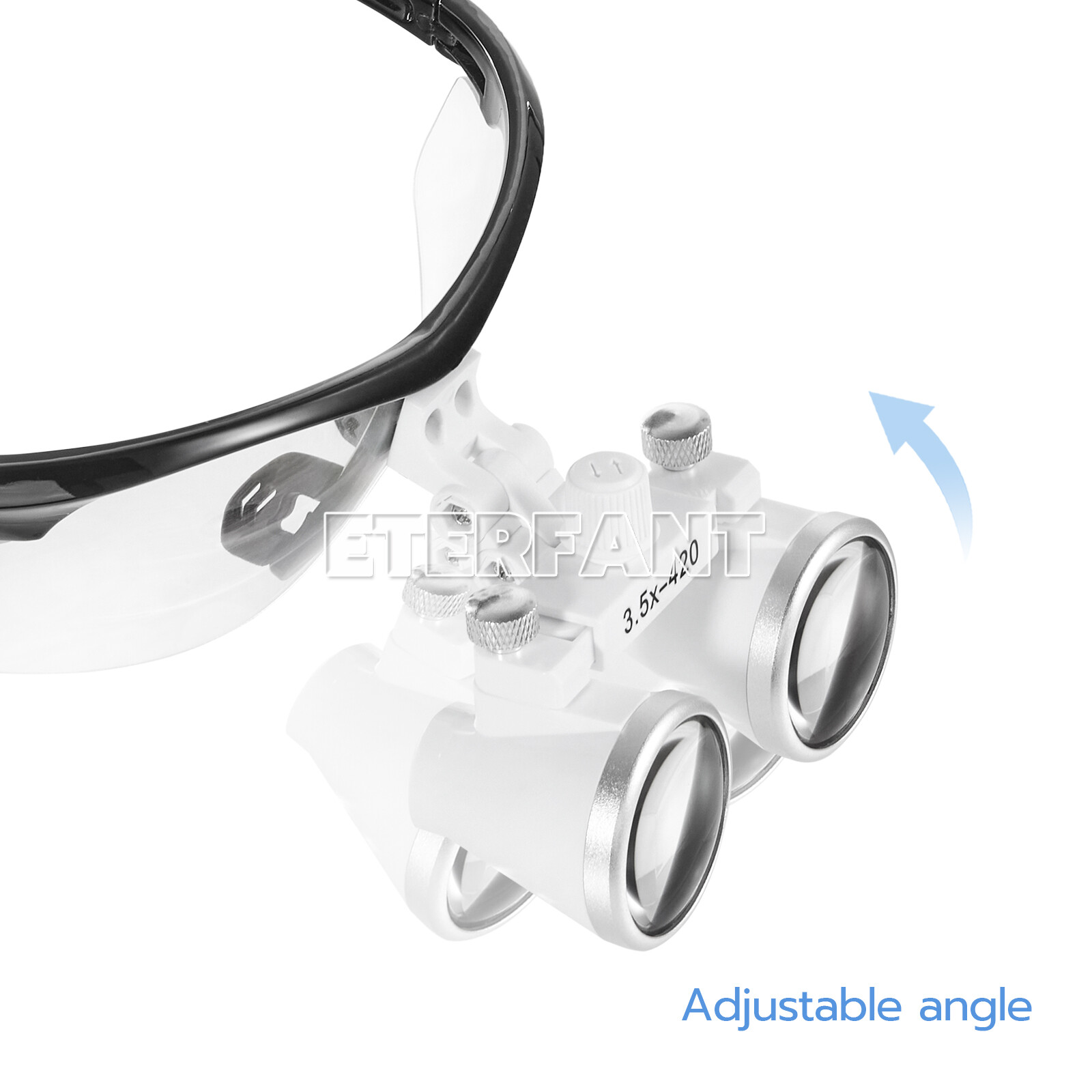 ETERFANT Dental 3.5x Magnifier Medical Binocular Loupes+3W LED Head Light Lamp