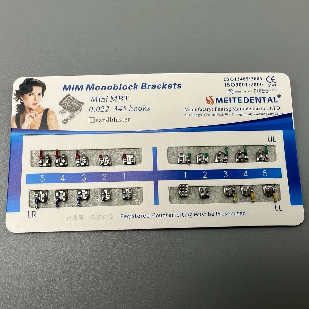 10Set Dental Brackets Monoblock Mini MBT/Roth 022 Slot Metal Orthodontic Bracket