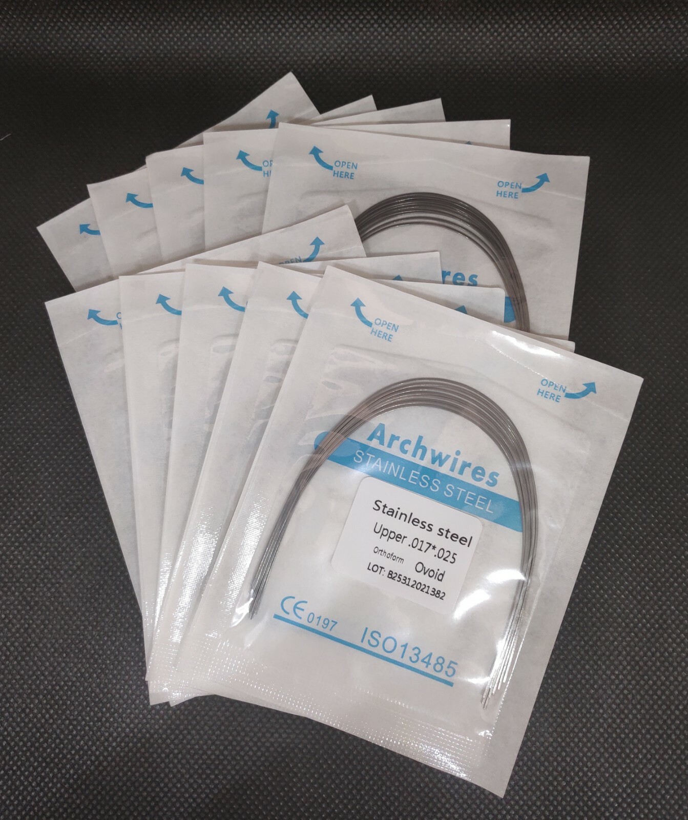 10 Packs Dental Orthodontic Stainless Steel Arch Wires Rectangular Ovoid/Natural