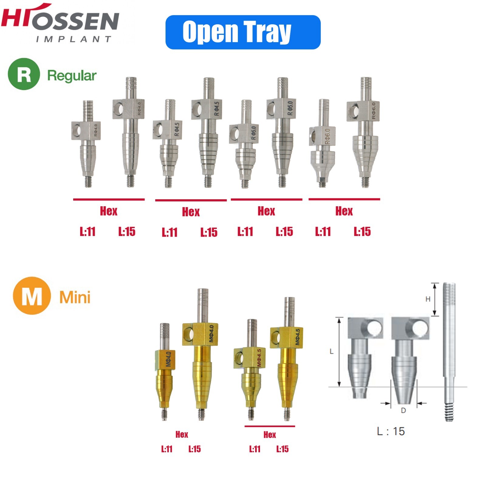 Dental Transfer Impression Coping Open/Closed Tray Fits Nobel/Hiossen /Straumann