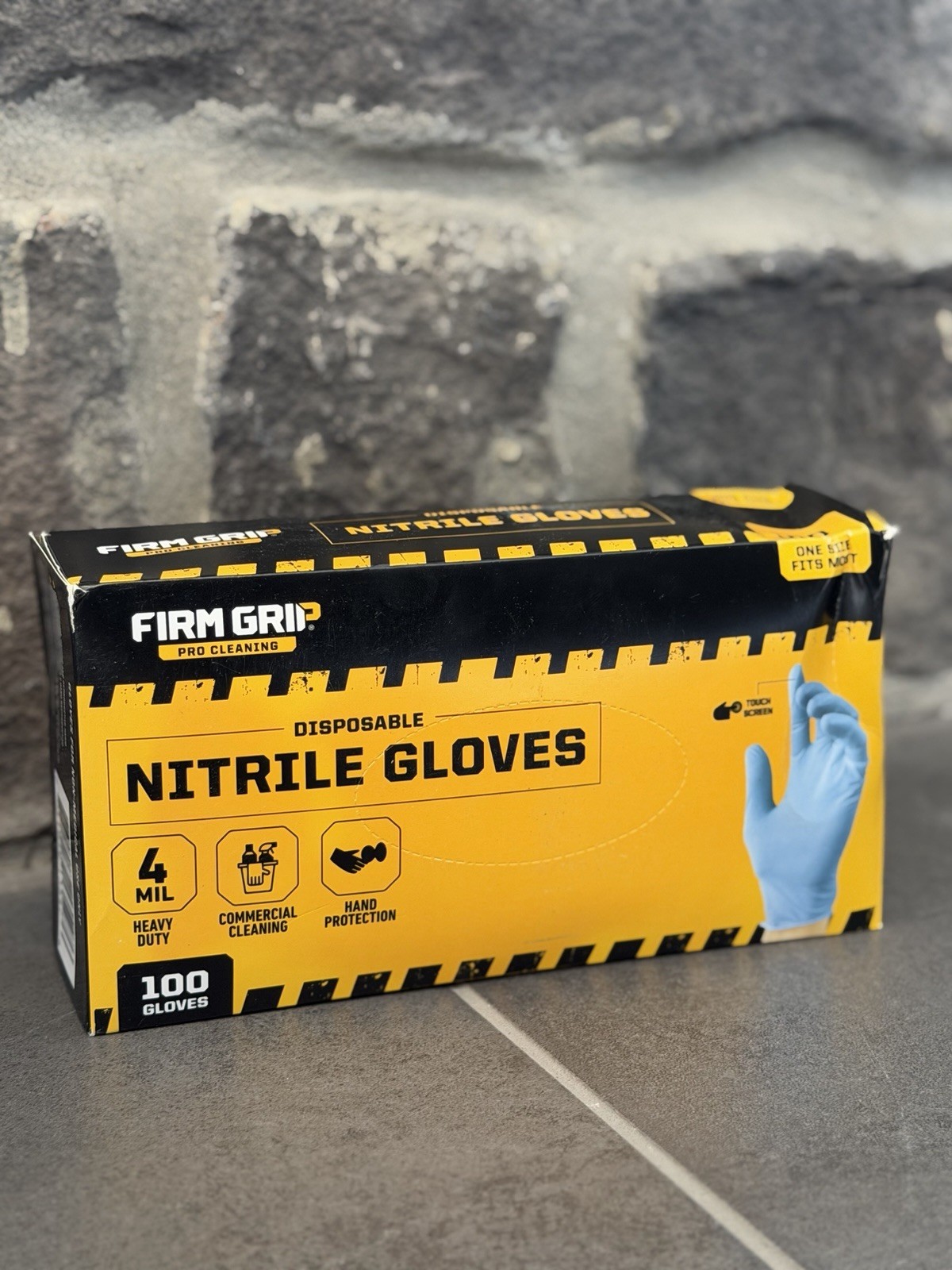 FIRM GRIP Pro Cleaning 100 4MIL Nitrile Powder-Free Disposable Gloves One Size