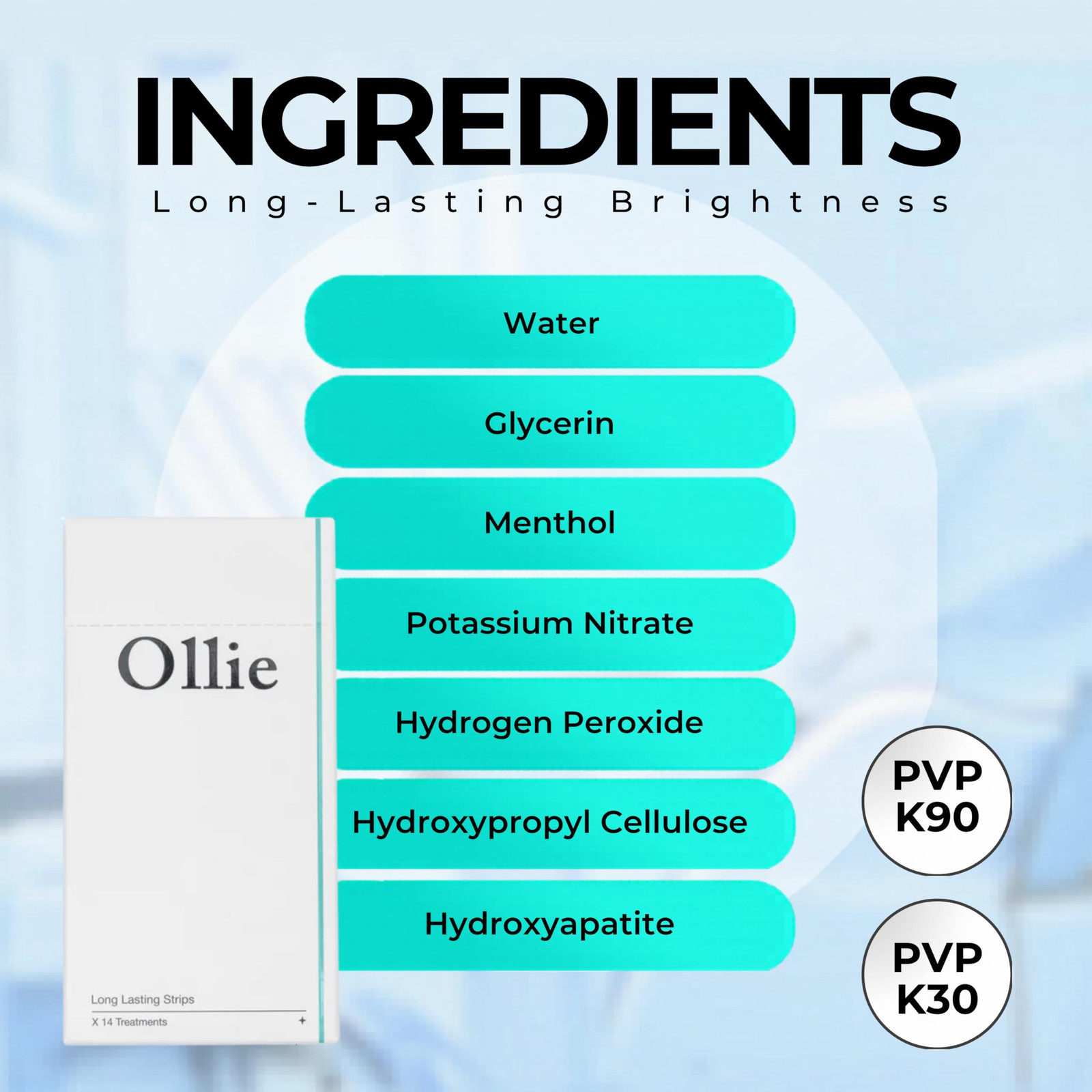 Ollie Teeth Whintening Strips, 28 PCs, 14 Treatments, 1 Count (Pack of 1)