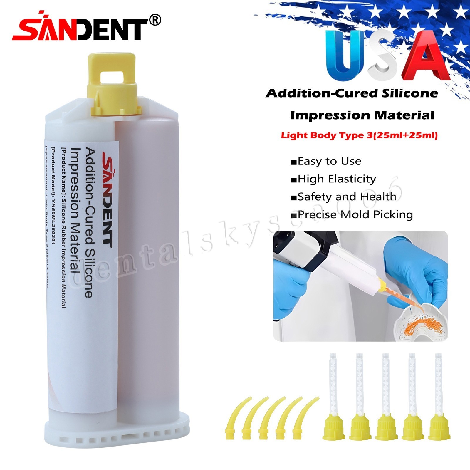 Dental LIGHT BODY REGULAR Set VPS PVS VPS Impression Material 50ML Cartridges