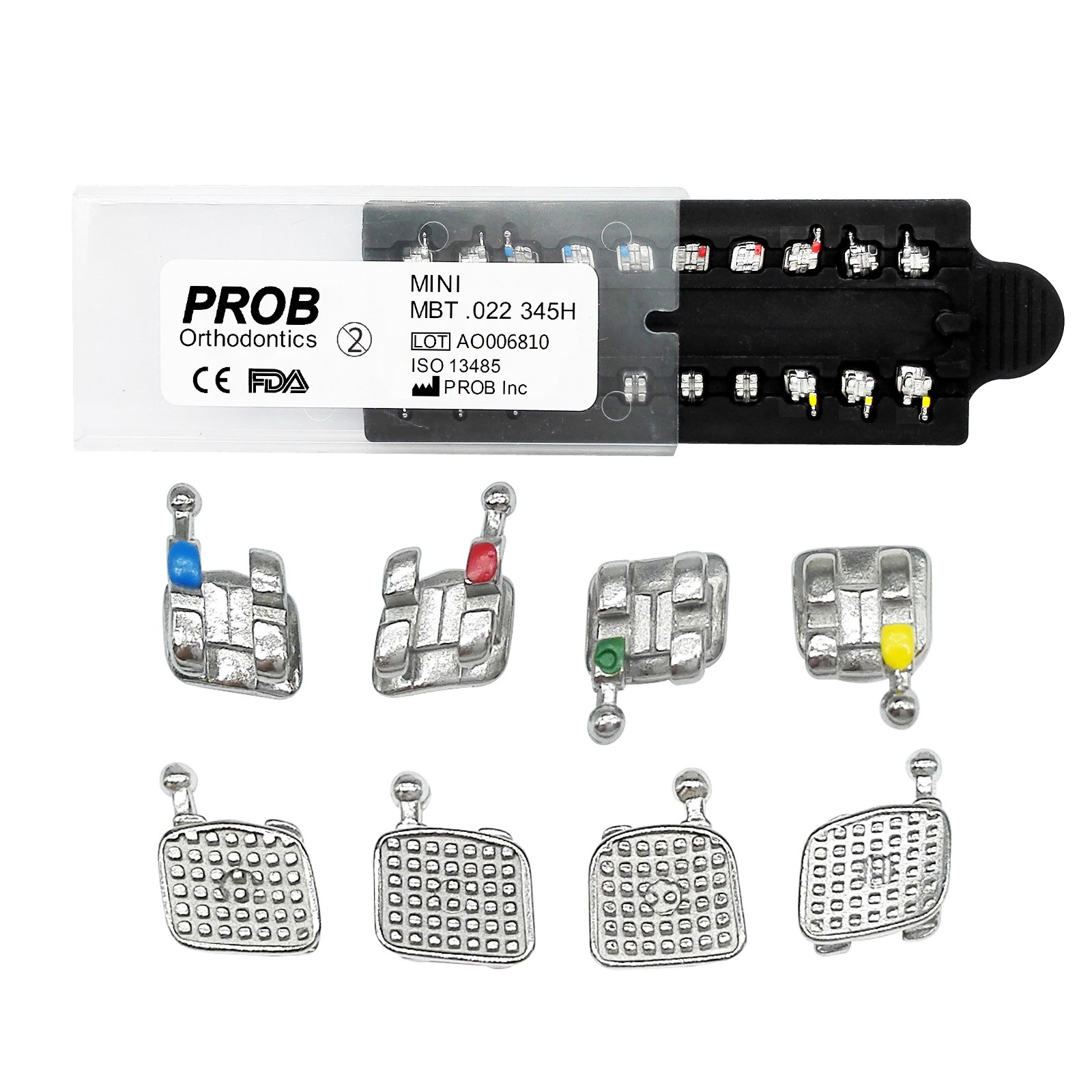 Dental Orthodontic Monoblock Bracket Braces Mini Roth/MBT 018/022 Hooks 3-4-5