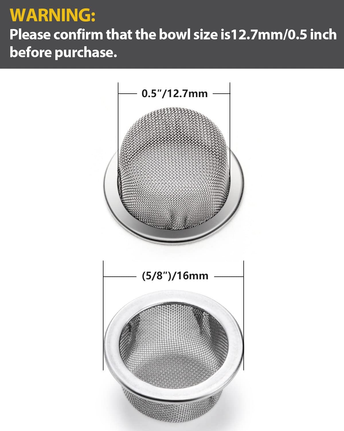 Stanker 15pcs 0.5 Inch Premium Diameter 15 Count (Pack of 1), Silver
