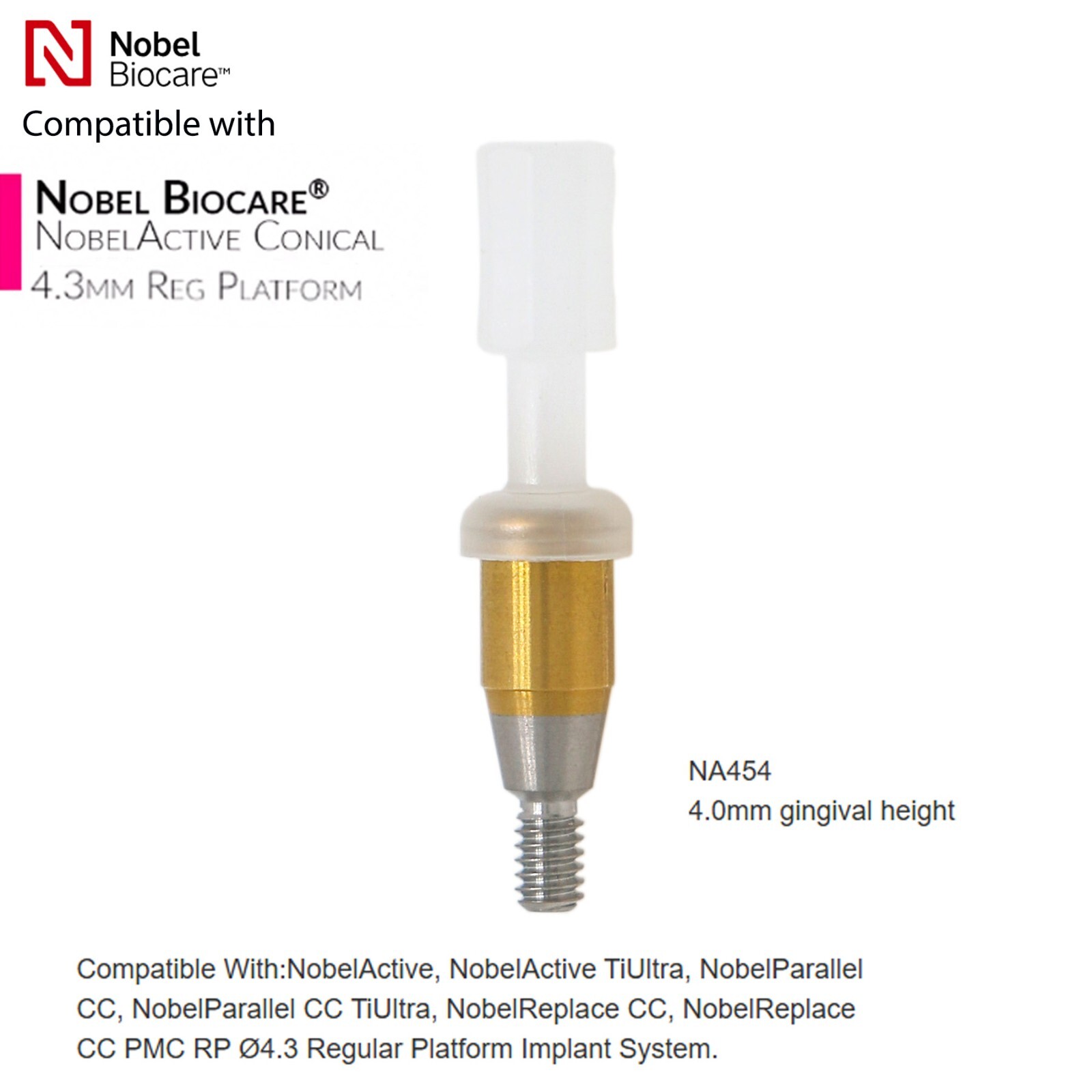 US Locator Abutment Compatible Nobel Active Conical Connection Internal RP/NP