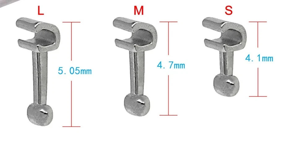 100X Dental Orthodontic Crimpable Hook Sliding Long Curved Short Stop Left/Right