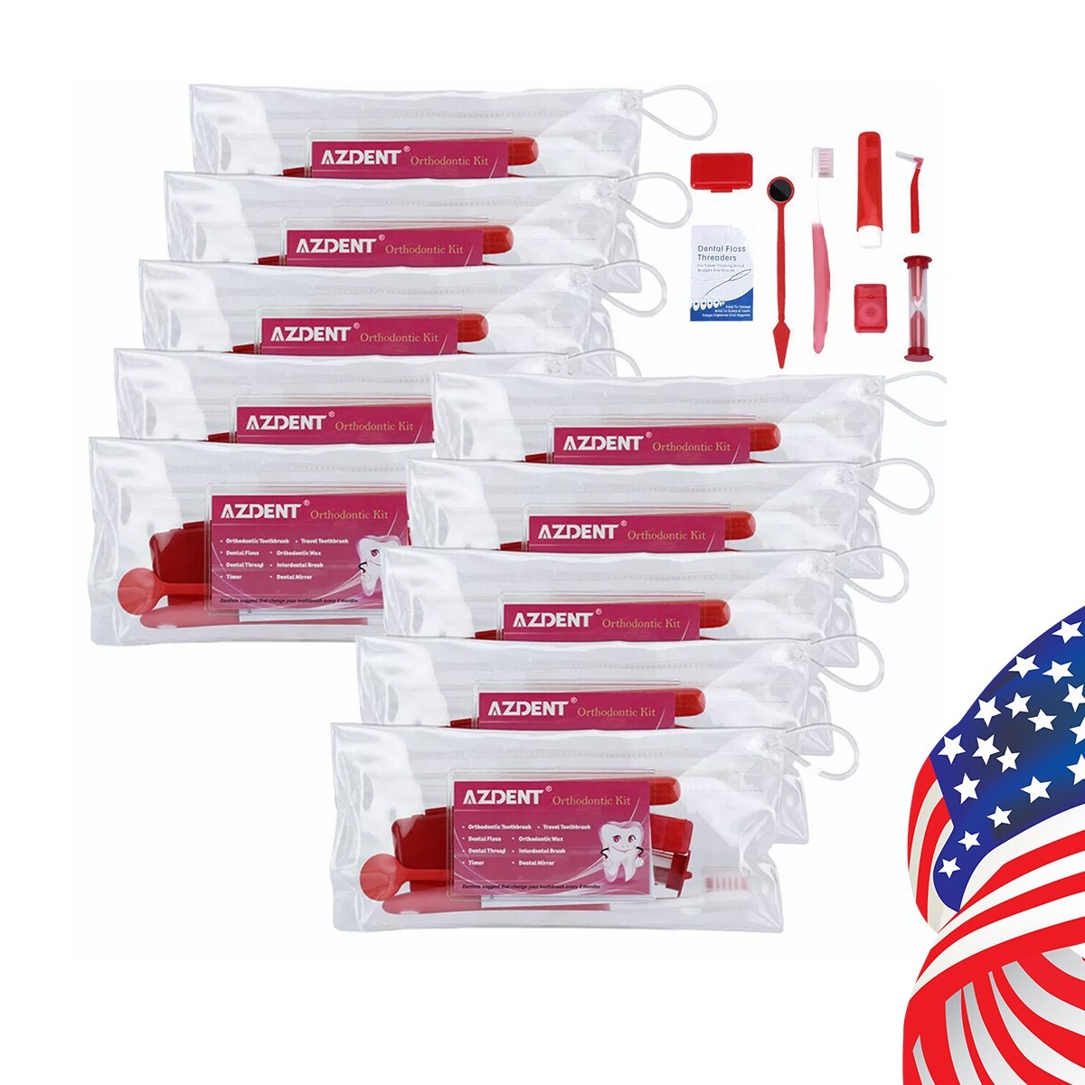 20 Sets Dental Teeth Floss Oral Cleaning Care Orthodontic Brush Toothbrush Kit