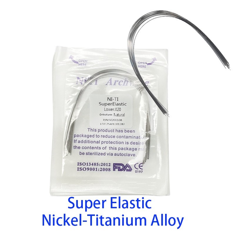 Dental Orthodontic Arch Wire Super Elastic Niti Round Rectangular Natural Form