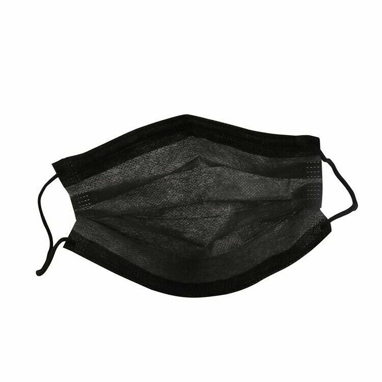 50 Pc Disposable Medical,Surgical,Dental 3-Layers Face Mask Mouth Cover Black