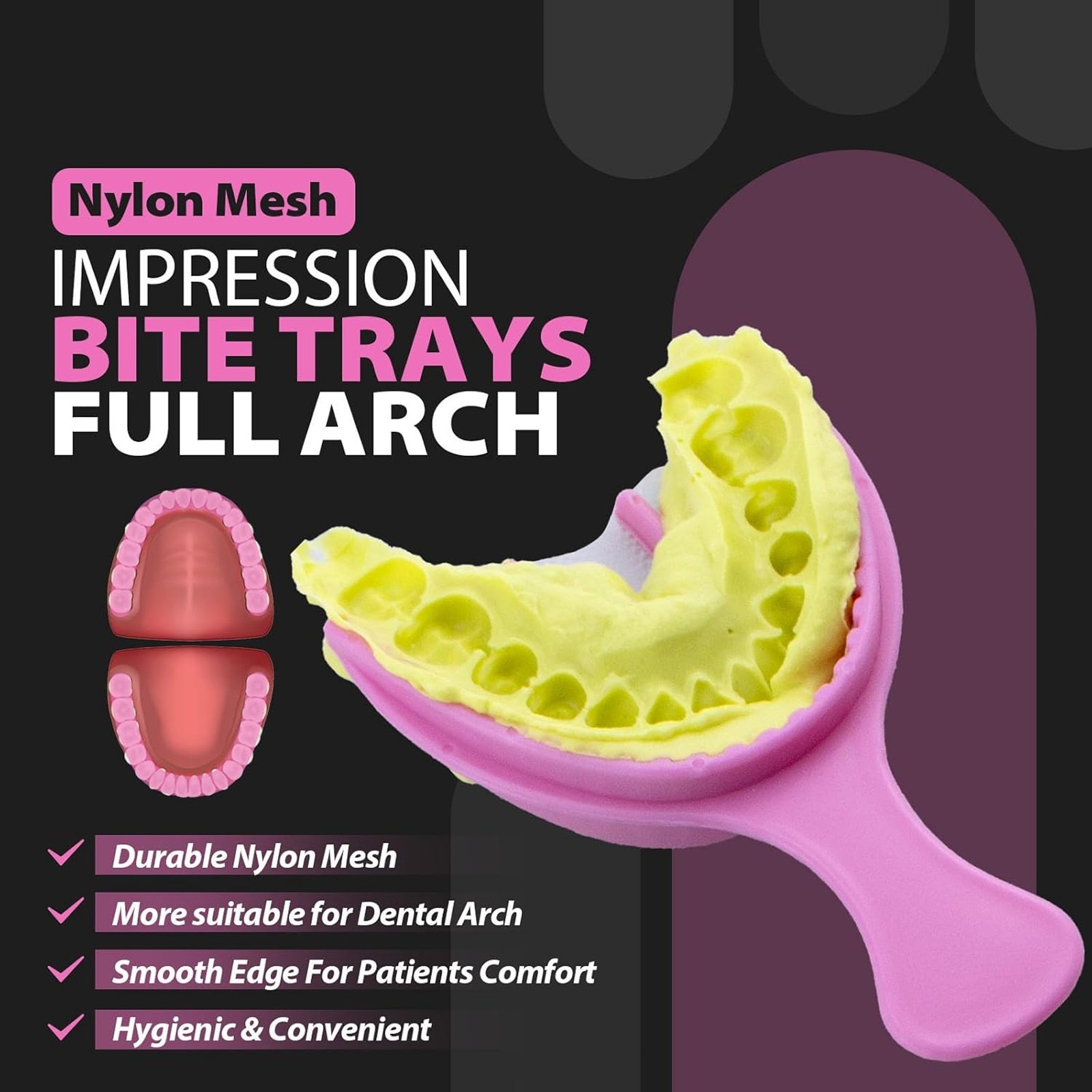 Dental Impression Bite Registration Triple Trays – Full Arch(30 Pcs/Bag)