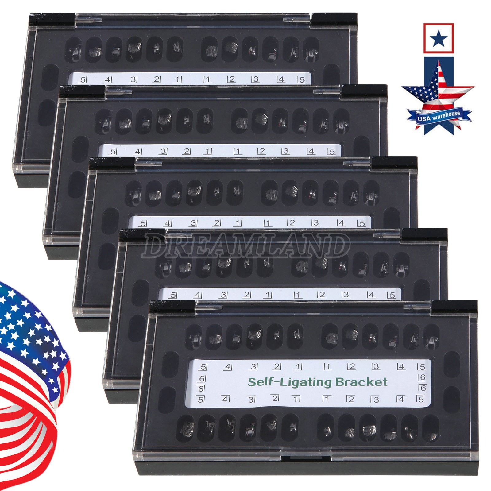 1 Pack Dental Orthodontic Bracket Braces Ceramic MBT 022 with 3-4-5 Hooks