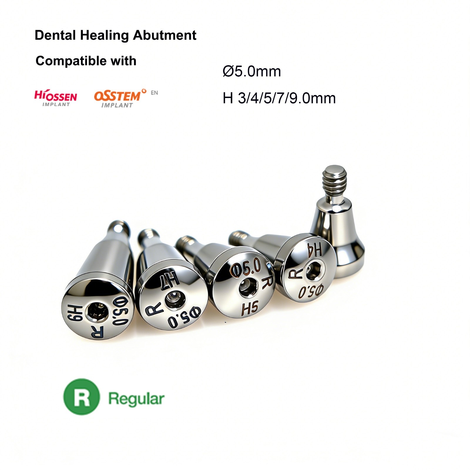 Dental Healing Abutment Healing Cap for Hiossen ET Implant System Multiple Sizes
